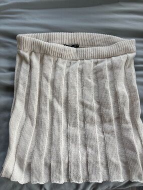 Zara Cream Cable-Knit Skirt